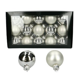 4A Silver-coloured Christmas bauble pick | Matte and shiny baubles | Diameter Christmas bauble 60 millimeter | Per 30 picks