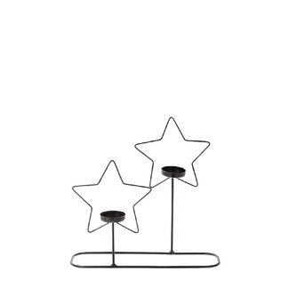 4A Black Star-shaped Tealight Holder | Christmas Decoration | Length 30 centimeter | Width 8 centimeter | Height 29 centimeter | Per tealight holder