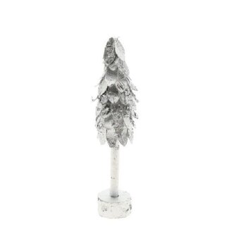 4A Silver-coloured Birchwood Christmas Tree | Christmas Decoration | Length 38 centimetre | Per 6 Christmas trees