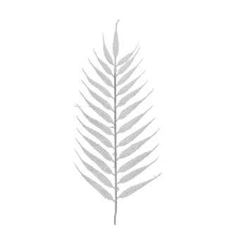 4A Natural White Glitter Leaf | Christmas Decoration | Length 42 centimeter | Per 4 leaves
