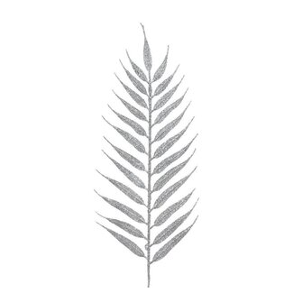 4A Silver-coloured Glitter Leaf | Christmas Decoration | Length 42 centimeter | Per 4 Leaves