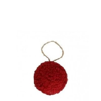 4A Bordeaux red Teddy Christmas bauble | Diameter 7 centimeter | Per 4 baubles