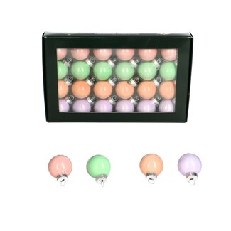 4A Mixed Colours Pearl Christmas Baubles | Diameter 25 millimeter | Per 24 Christmas Baubles