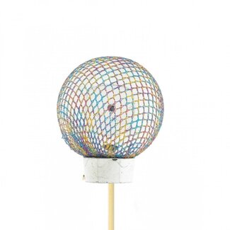 4A Silver-coloured Christmas bauble pick “Franklin” | Christmas Decoration | Diameter bauble 6 centimeter | Length bauble pick ± 50 centimeter | Per 25 bauble picks