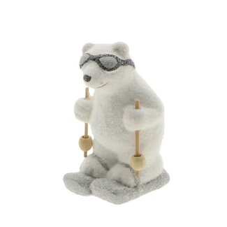 4A Natural White Skiing Bear “Bruno” | Lengte 8 centimeter | Breedte 7 centimeter | Hoogte 12.5 centimeter | Per 6 beren