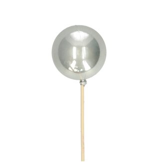 4A Pearl silver-coloured Christmas bauble on stick | Diameter bauble 6 centimetre | Length stick ± 50 centimetre | Per 25 sticks
