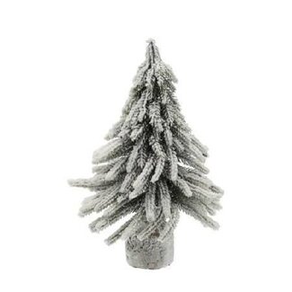 4A Green White Christmas Tree Norway spruce snow effect | Diameter 16 centimetre | Height 27 centimetre | Per 6 mini Christmas trees