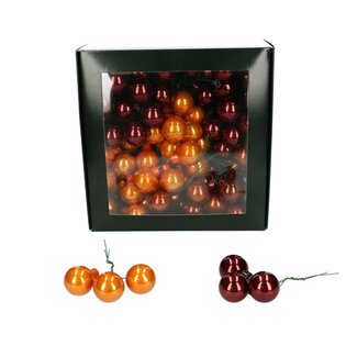 4A Pearl Orange Red Christmas bauble Pick | Diameter 25 millimeter | Per 144 Christmas baubles