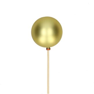 4A Matt goldfarbene Weihnachtskugel am Stab | Durchmesser Weihnachtskugel 6 centimeter | Länge Stecker ± 50 centimeter | Pro 25 Stecker