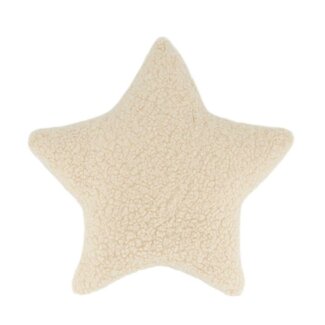 4A Cremefarbenes Teddy Kissen Sternform | Durchmesser 45 centimeter | Breite 45 centimeter | Pro Kissen