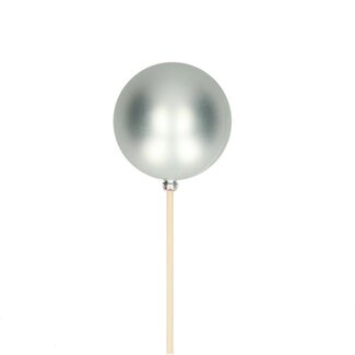 4A Silver-coloured Christmas Bauble Pick | Matte Christmas Bauble | Bauble diameter 6 centimeter | Pick length ± 50 centimeter | Per 25 picks