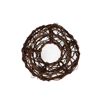 4A Braided Open Wreath | Colour: Dark brown | Diameter 24 centimetre | Per wreath
