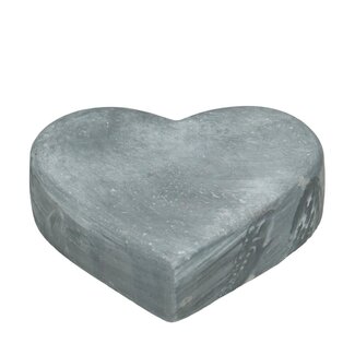 4A Ceramic Heart Decoration | Colour: Grey | Diameter 25 centimeter | Height 4 centimeter | Per 2 hearts
