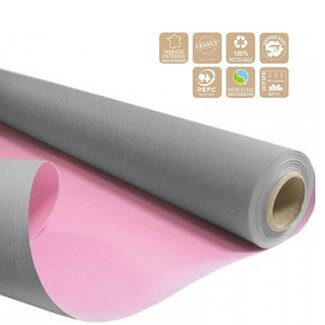 4A Two-sided Paper on roll “Duo” | Colour: Pink | Width 80 centimeter | Length 40 meter | 60 gram/m2 | Per roll
