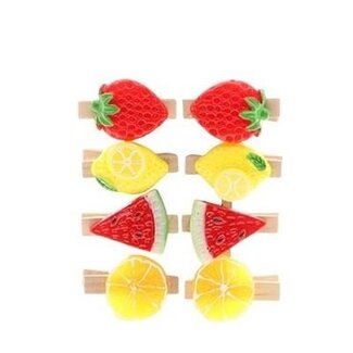 4A Decorative Clip Fruit | Colour: Mixed Colours | Length 4 centimetre | Per 8 clips