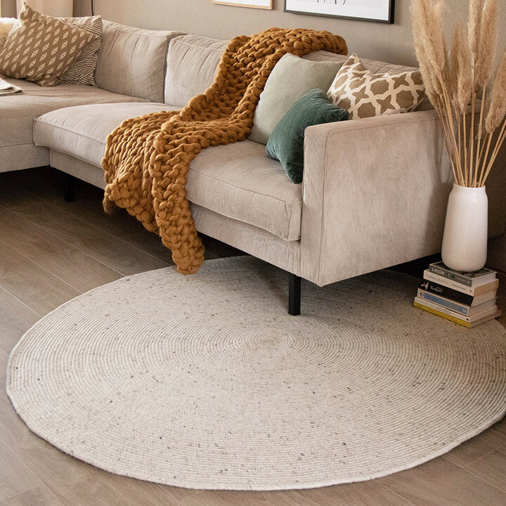 Rund Ullmatta - Wise Grå/Melerad