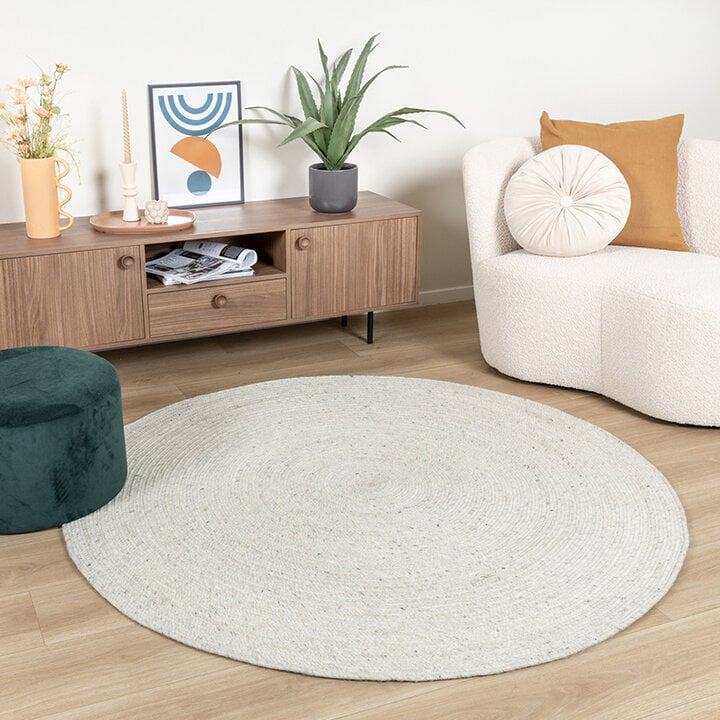 Rund Ullmatta - Wise Grå/Melerad