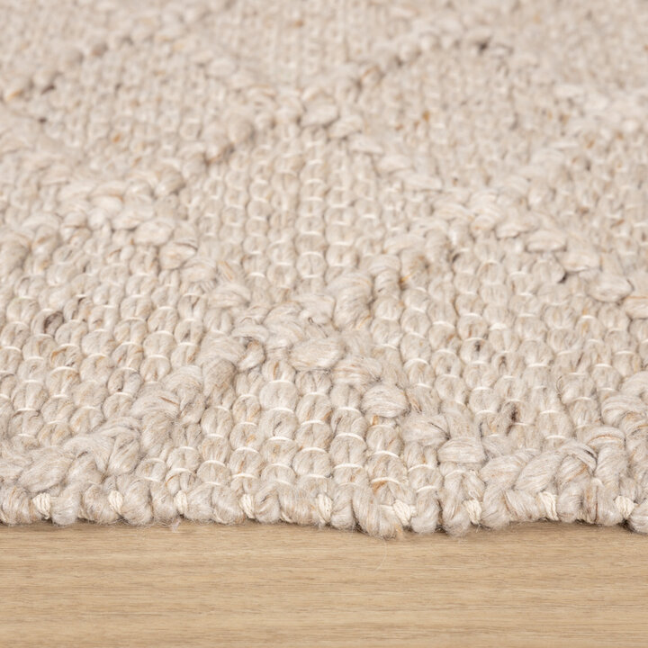 Vävd Matta I Ull - Knit Beige
