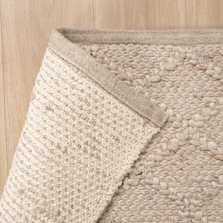 Vävd Matta I Ull - Knit Beige