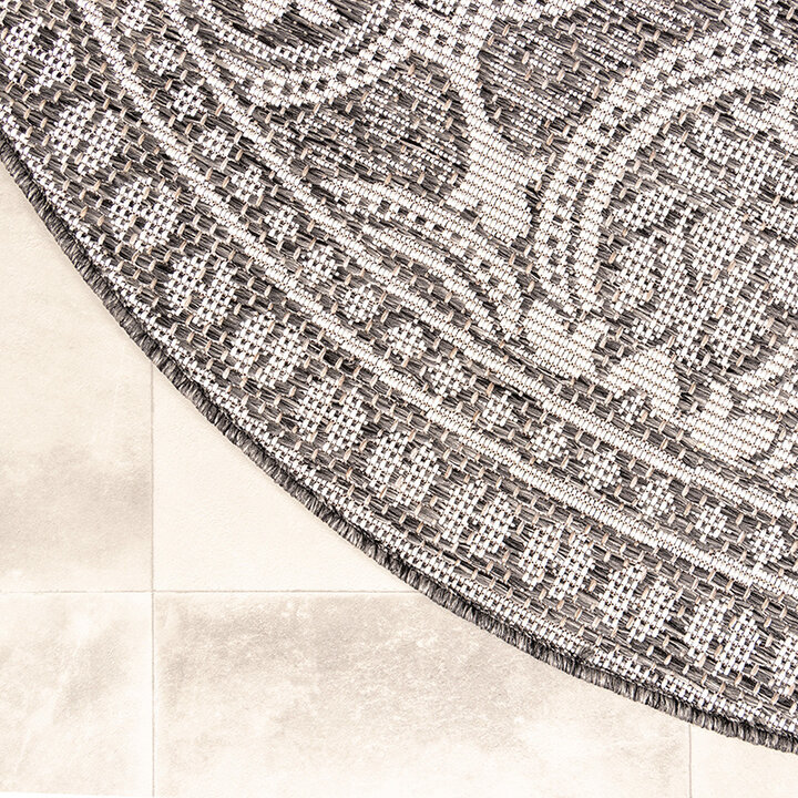 Rund Utomhusmatta - Summer Oriental Grå