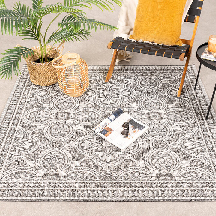 Fyrkantig Utomhusmatta - Summer Oriental Grå