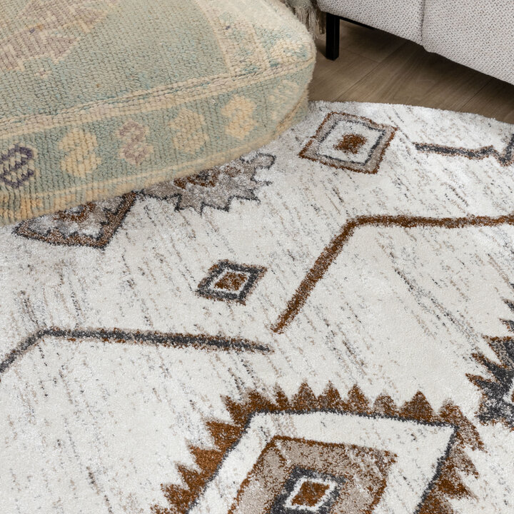 Rund Matta Med Hög Lugg  - Blend Aztec Terrakotta