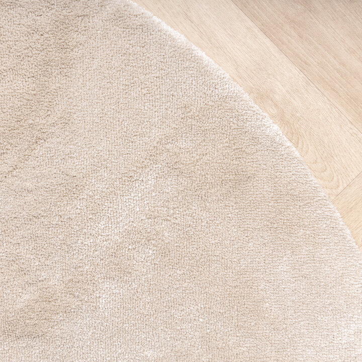 Rund Tvättbar Viskosmatta - Vive Gräddvit