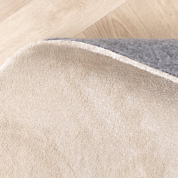 Rund Tvättbar Viskosmatta - Vive Gräddvit