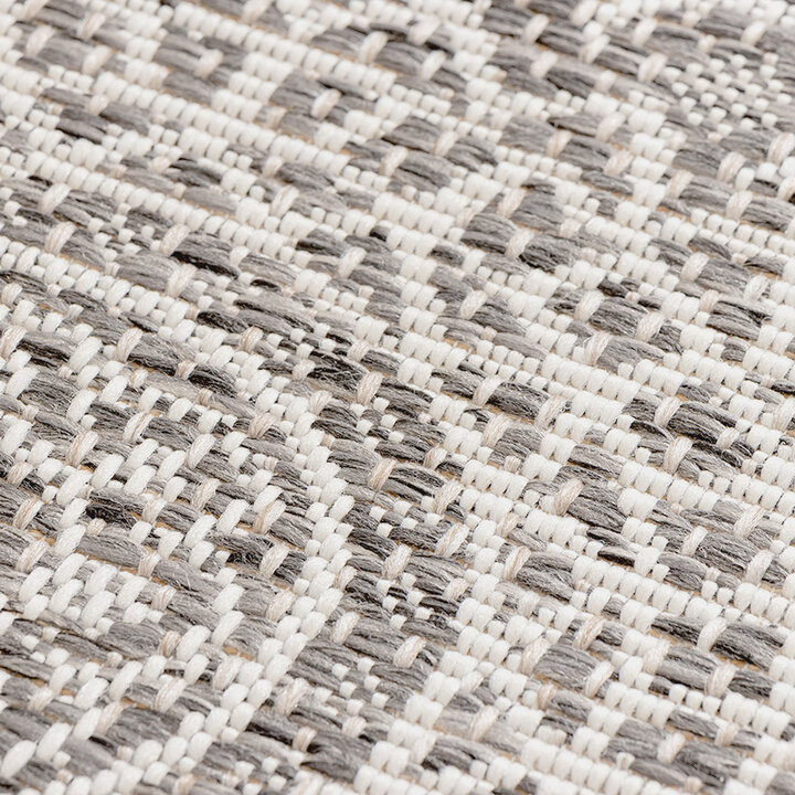 Rund Utomhusmatta - Summer Aztec Ljusgrå