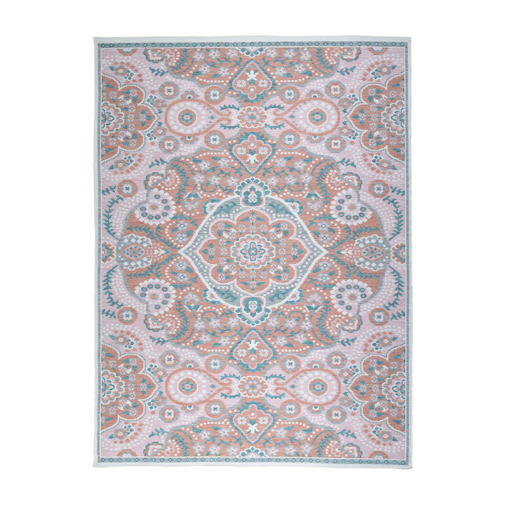 Bohemisk Utomhusmatta - Vedra Medaillon Rosa