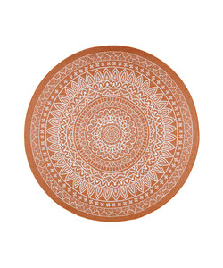 Rund Utomhusmatta - Summer Aztec Terrakotta