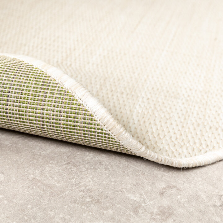 Rund Utomhusmatta - Malta Melerad Gräddvit