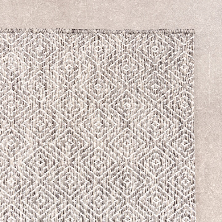Fyrkantig Utomhusmatta - Sommarkakel Ljusgrå