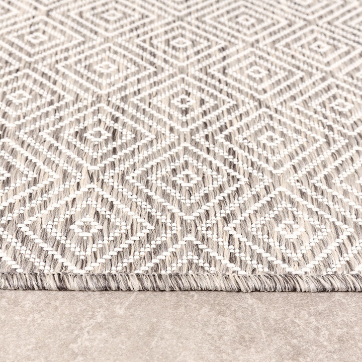 Fyrkantig Utomhusmatta - Sommarkakel Ljusgrå