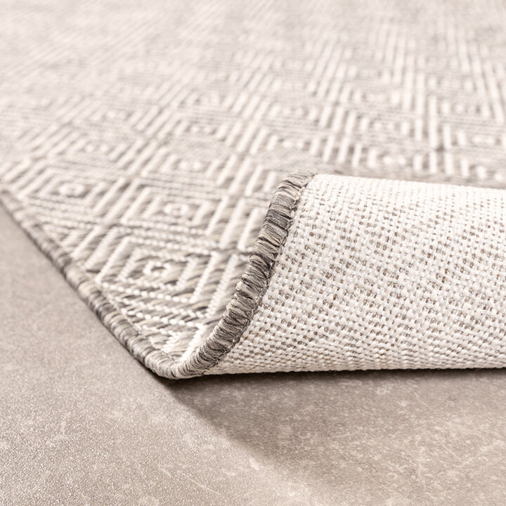 Fyrkantig Utomhusmatta - Sommarkakel Ljusgrå