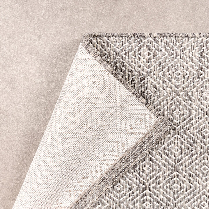 Fyrkantig Utomhusmatta - Sommarkakel Ljusgrå