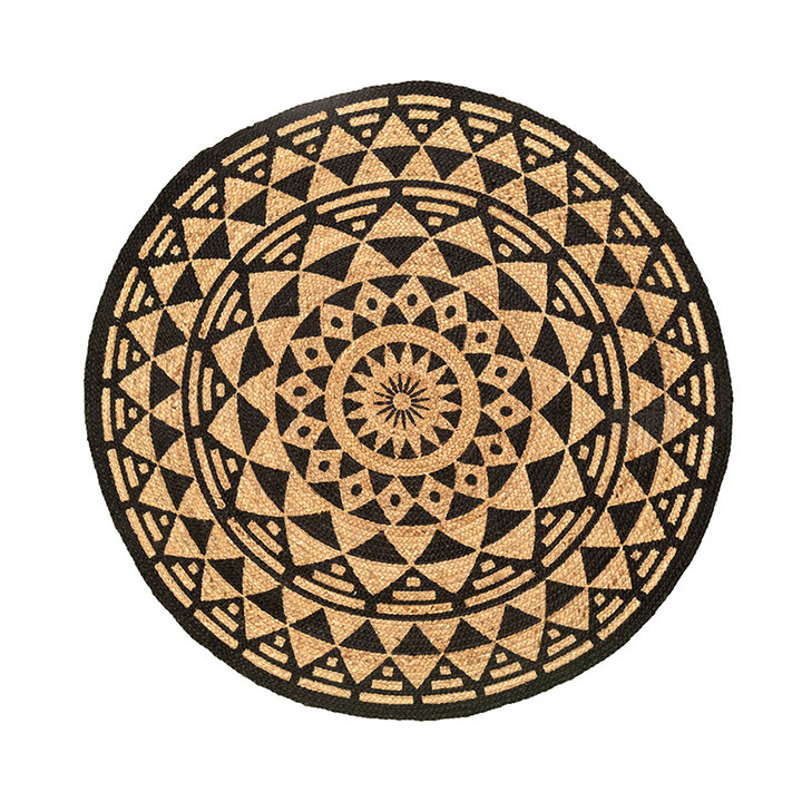 Rund Jute Matta - Henna Maya Natur