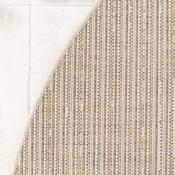 Rund Jute Utomhusmatta - Nomad Melerad Gräddvit