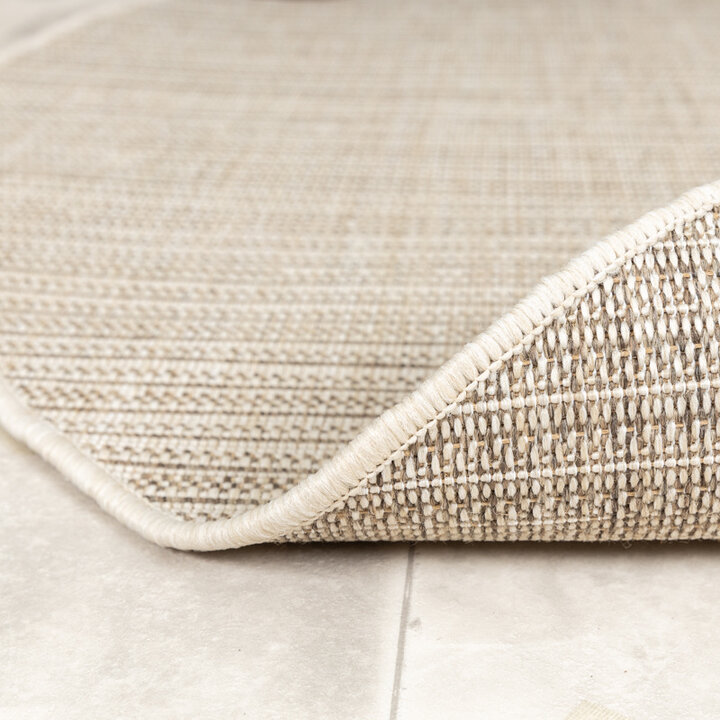 Rund Jute Utomhusmatta - Nomad Melerad Gräddvit