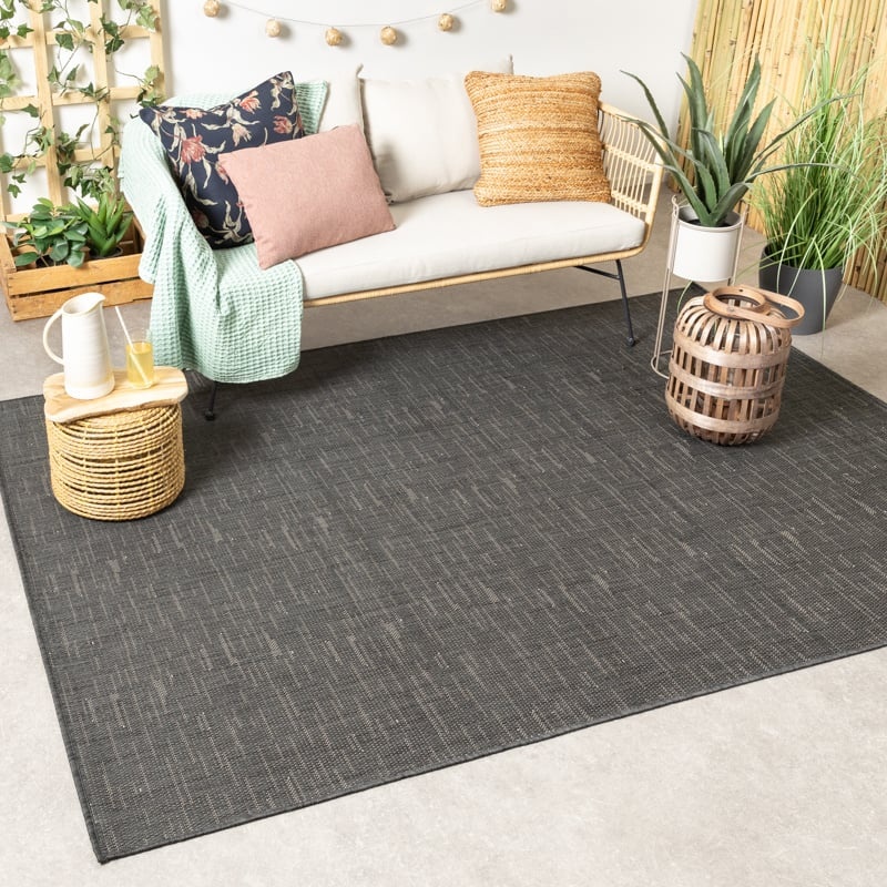 Utomhusmatta - Malta Melerad Svart