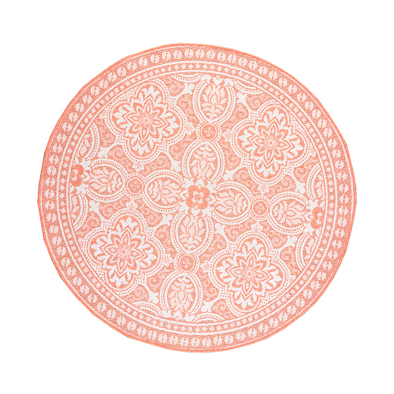 Rund Utomhusmatta - Summer Oriental Rosa - sfeer