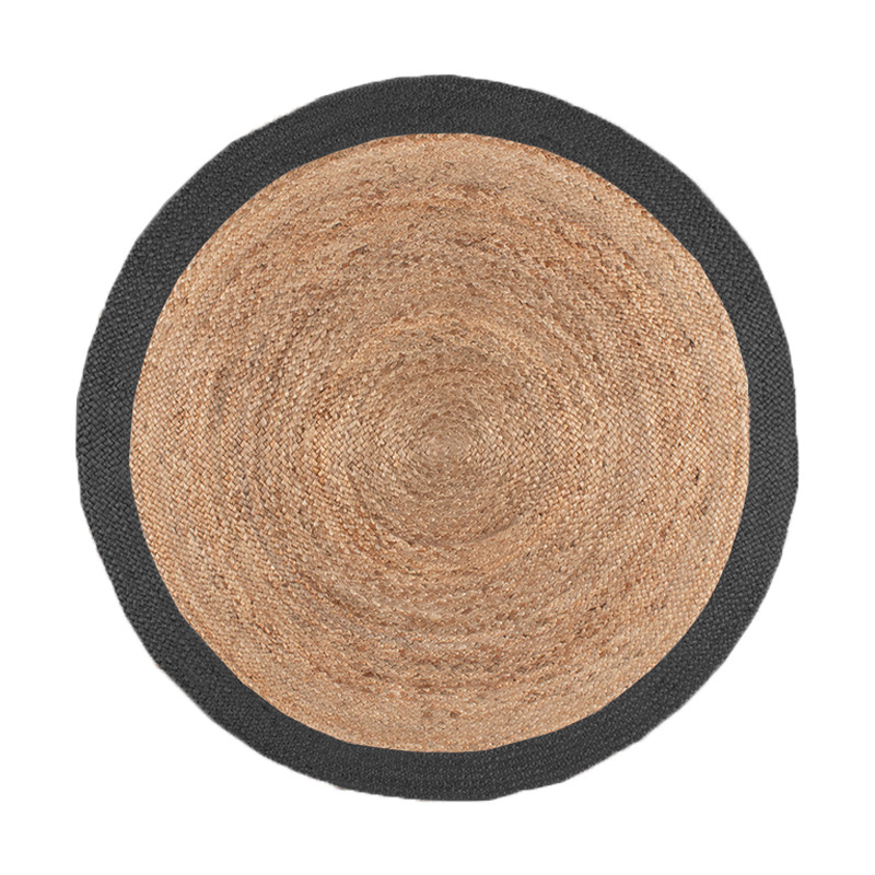 Jute Matta - Fair Rund Natur/Svart - sfeer