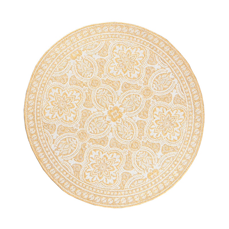 Rund Utomhusmatta - Summer Oriental Gul - sfeer