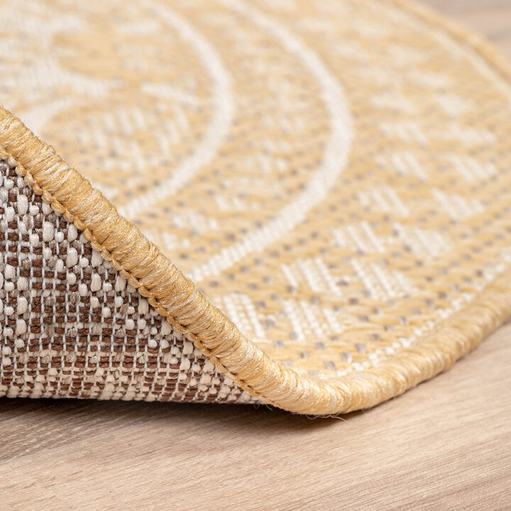 Rund Utomhusmatta - Summer Oriental Gul