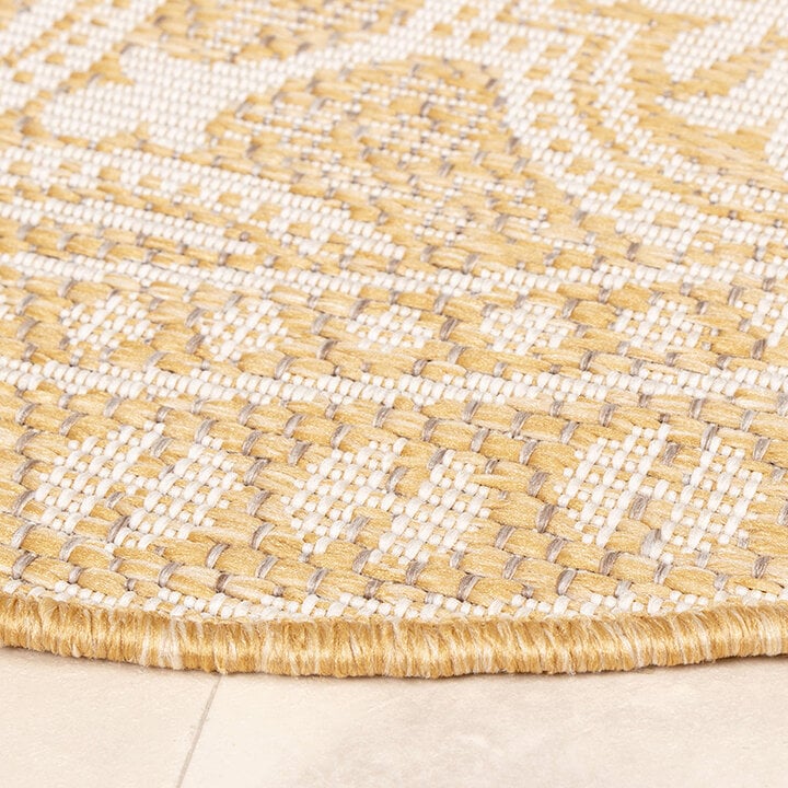 Rund Utomhusmatta - Summer Oriental Gul