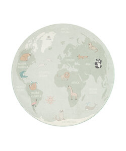 Rund Barnmatta - Globe Mintgrön