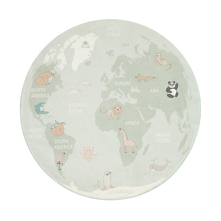 Rund Barnmatta - Globe Mintgrön