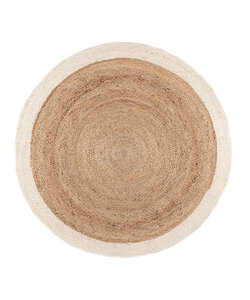 Jute Matta - Fair Rund Natur/Vit