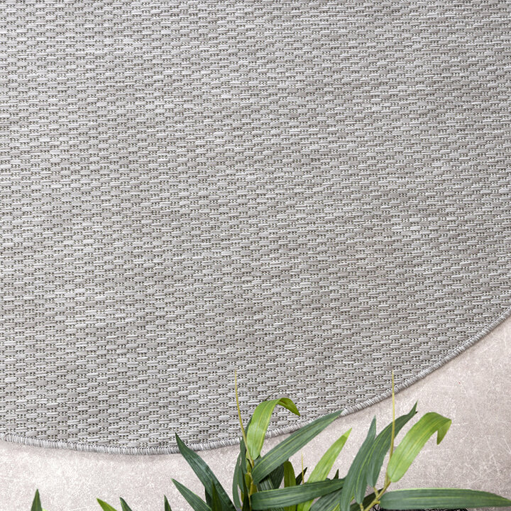 Rund Utomhusmatta - Costa Grå