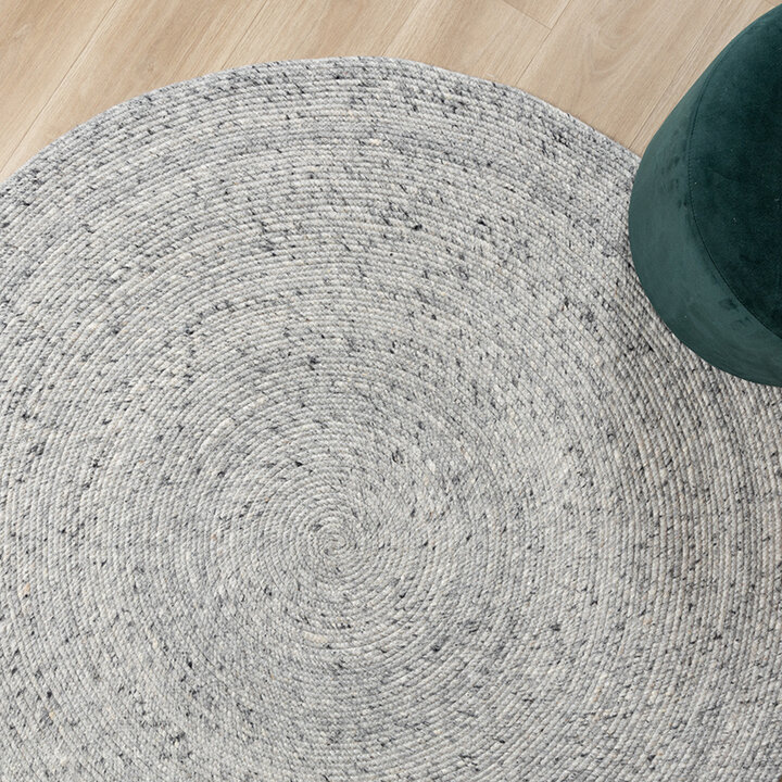 Rund Ullmatta - Wise Grå/Vit